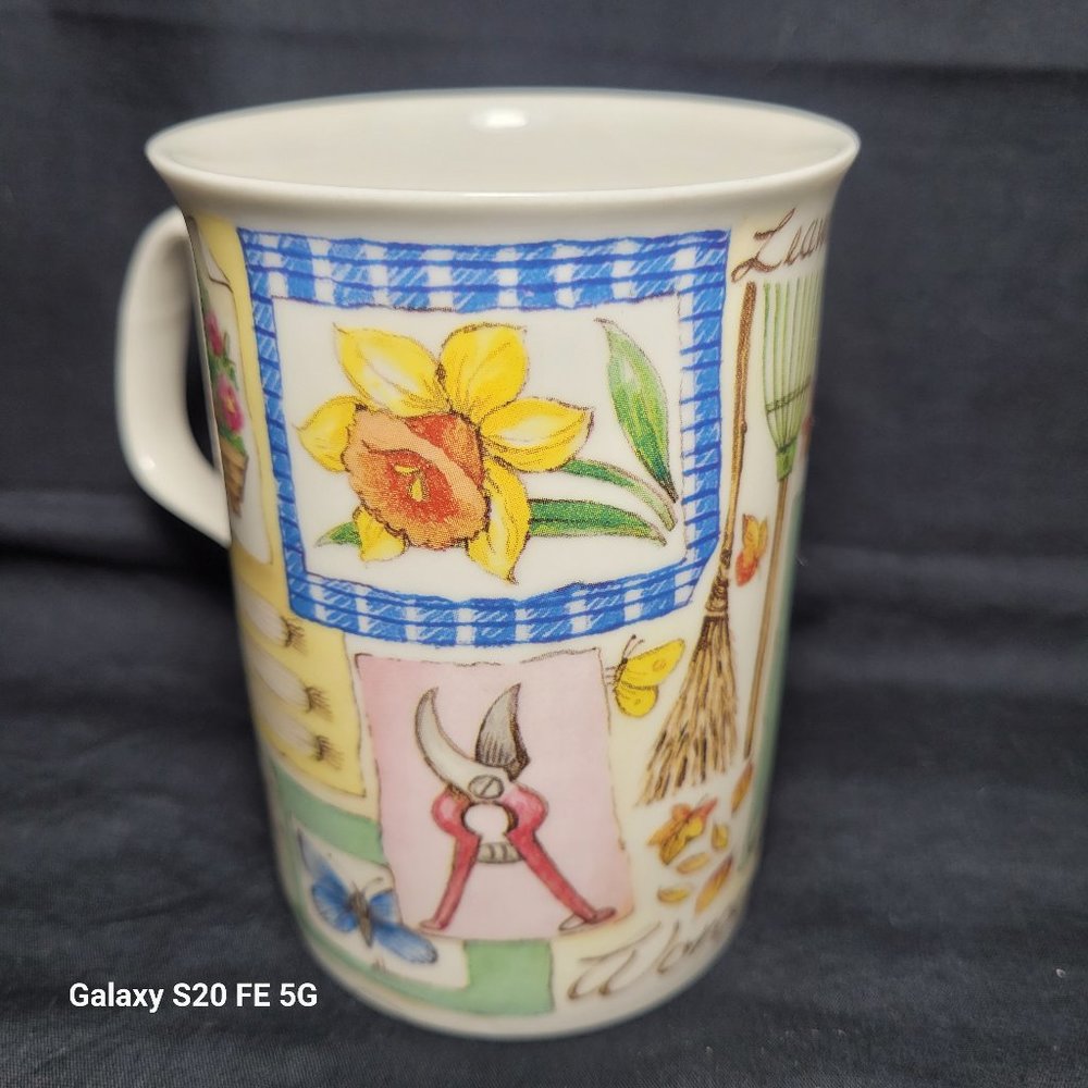 Vintage Roy Kirkham England Fine Bone China Mug 1997 My Garden